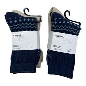 Sonoma Bundle of The Supercozy Crew Socks NWT - Womens Size 5-10